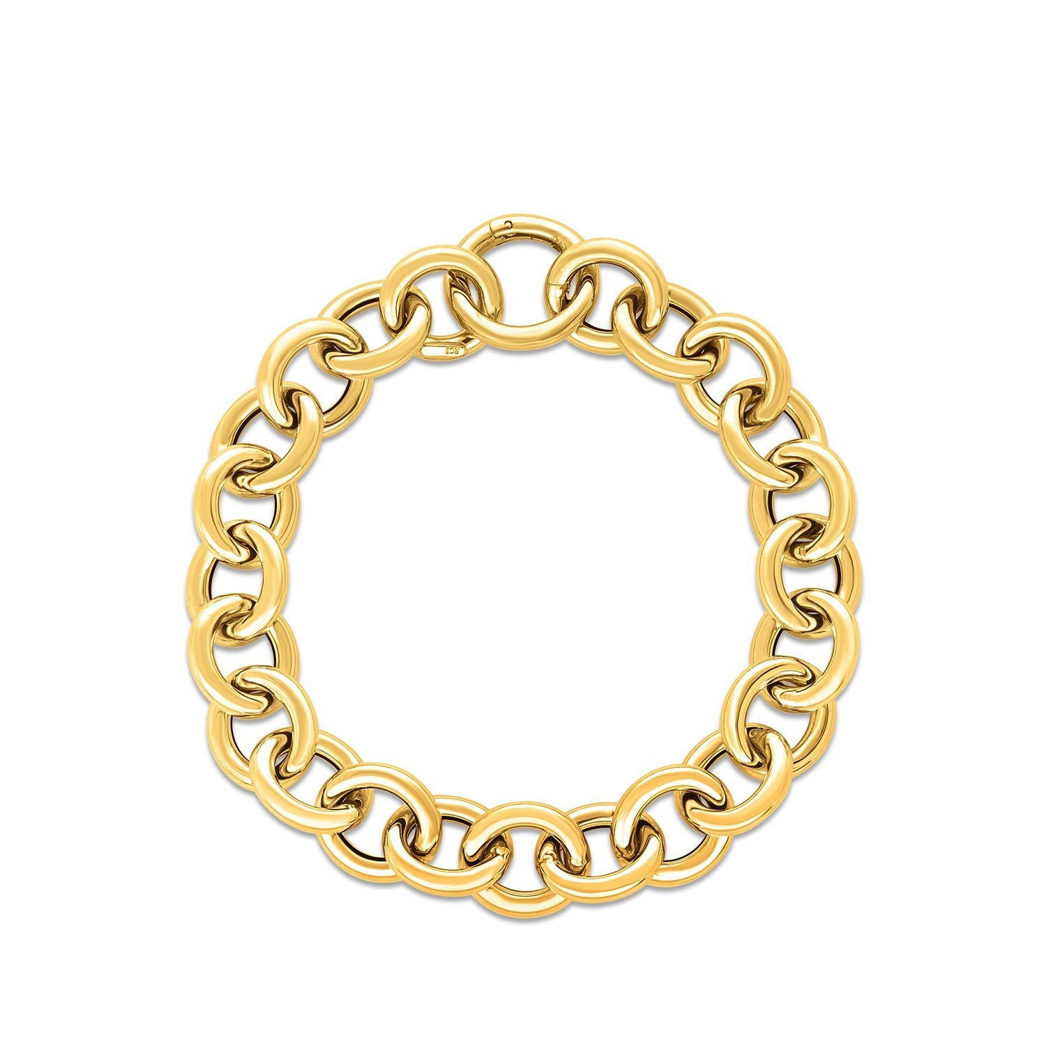 14k Yellow Gold Round Link Bracelet (11.60 mm) by Bids.com