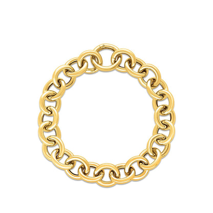 14k Yellow Gold Round Link Bracelet (11.60 mm) by Bids.com