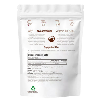 Vitamin D3 K2 Supplement Softgels by 我的商店