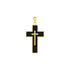 Cross Pendant with Black Enamel in 14k Yellow Gold  DestGlow