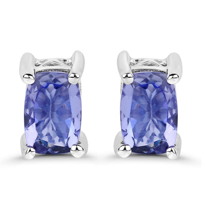 1.06 Carat Genuine Tanzanite .925 Sterling Silver Earrings  DestGlow
