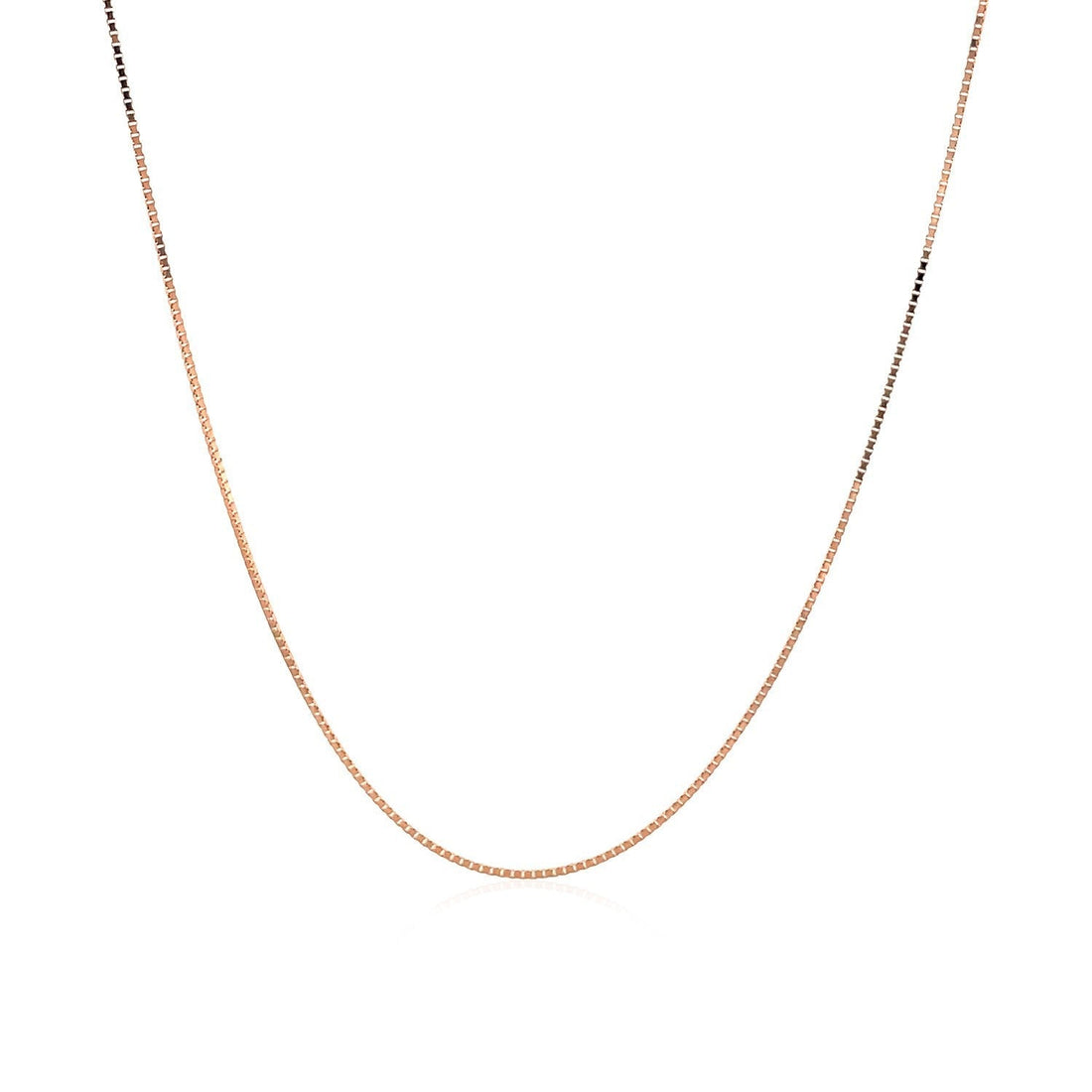 14k Rose Gold Classic Box Chain 0.6mm  DestGlow