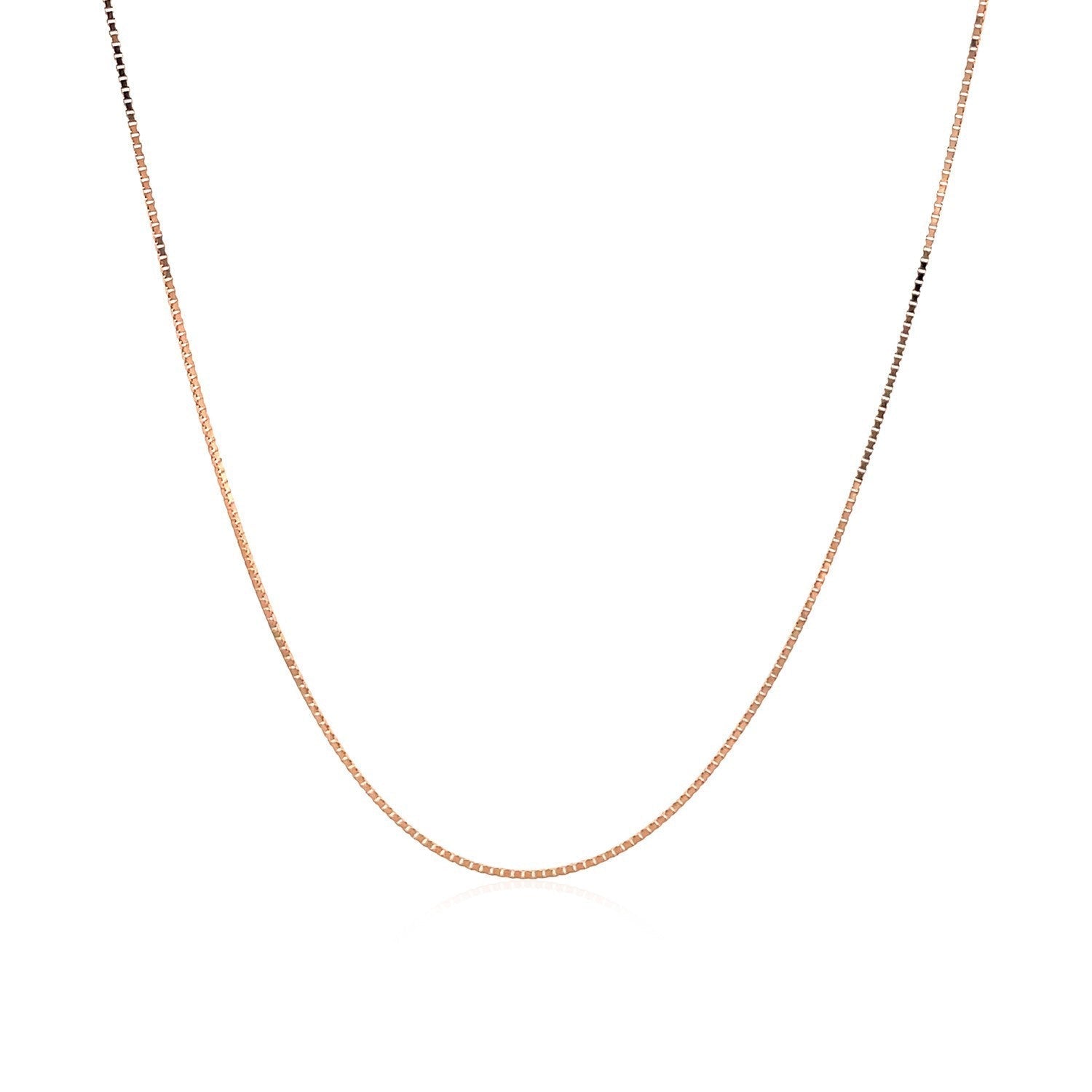 14k Rose Gold Classic Box Chain 0.6mm  DestGlow