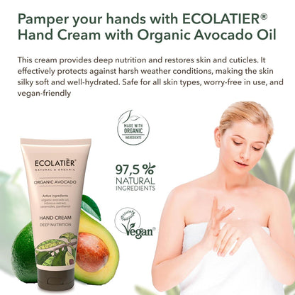 Hand Cream Deep Nutrition Organic Avocado by Damask Rose