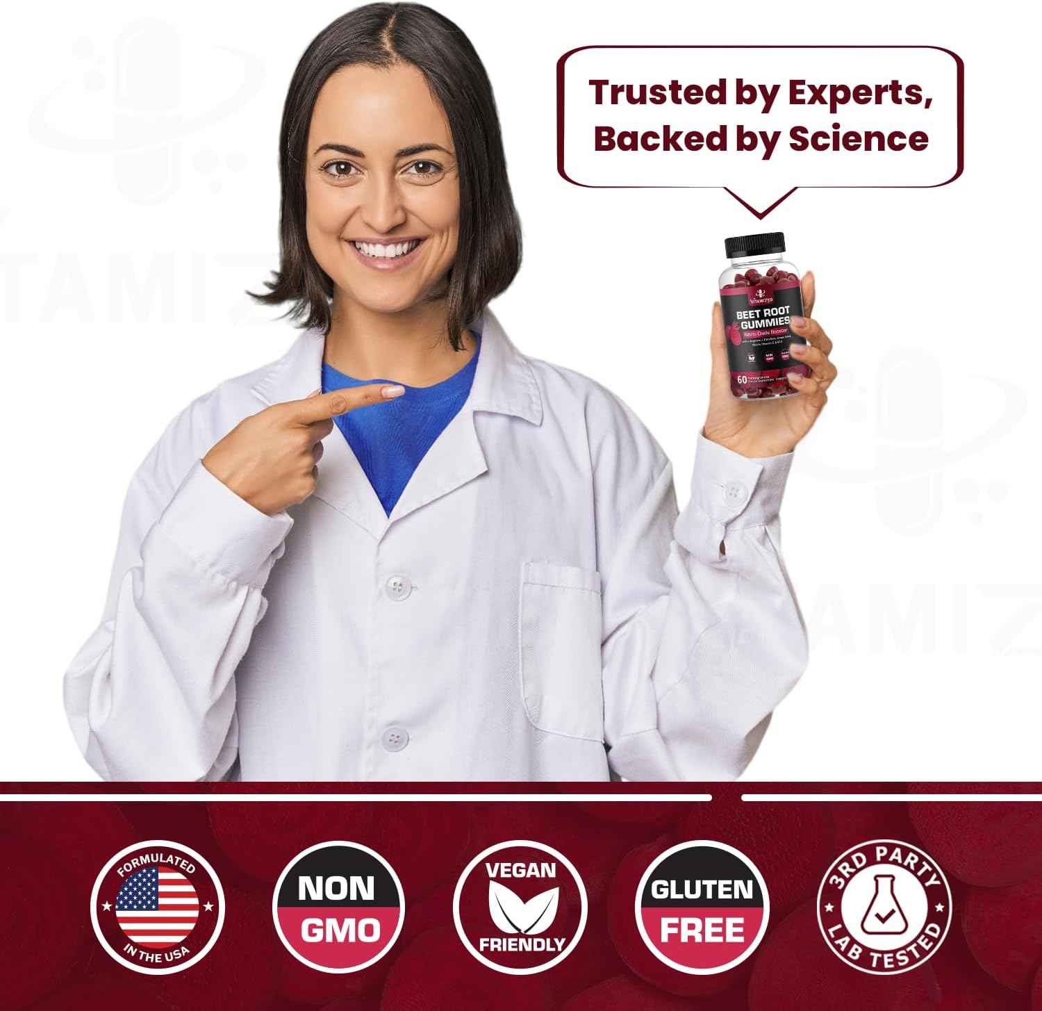 VITAMIZED Beetroot Gummies 1000mg - Nitric Oxide Supplement