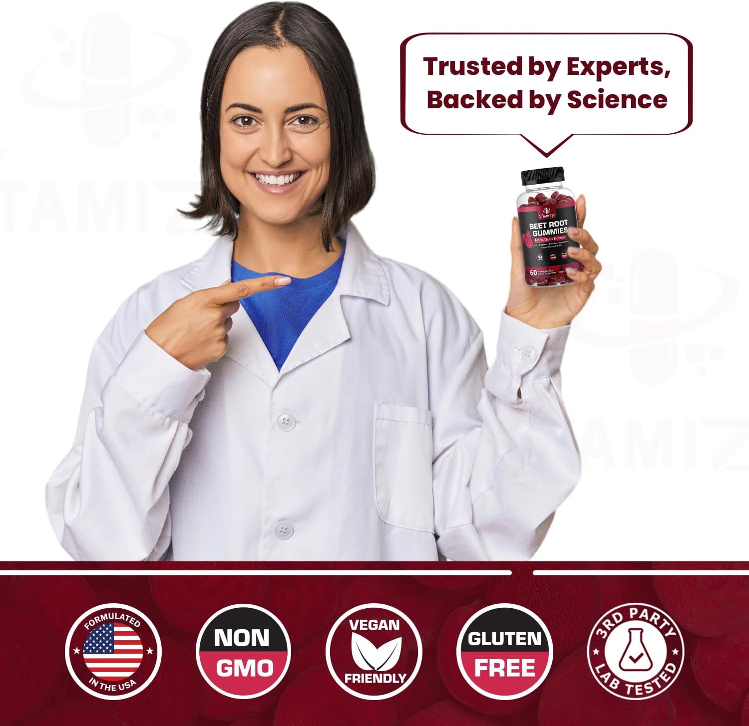 VITAMIZED Beetroot Gummies 1000mg - Nitric Oxide Supplement by The VITAMIZED Shop
