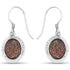 4.72 Carat Genuine Copper Bloom Drusy and White Topaz .925 Sterling Silver Earrings by Bids.com