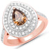 1.64 Carat Genuine Chocolate Brown Diamond and White Diamond 18K Rose Gold Ring by Bids.com