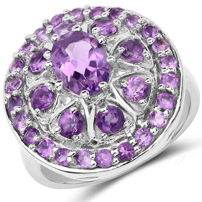 2.67 Carat Genuine Amethyst .925 Sterling Silver Ring by Bids.com