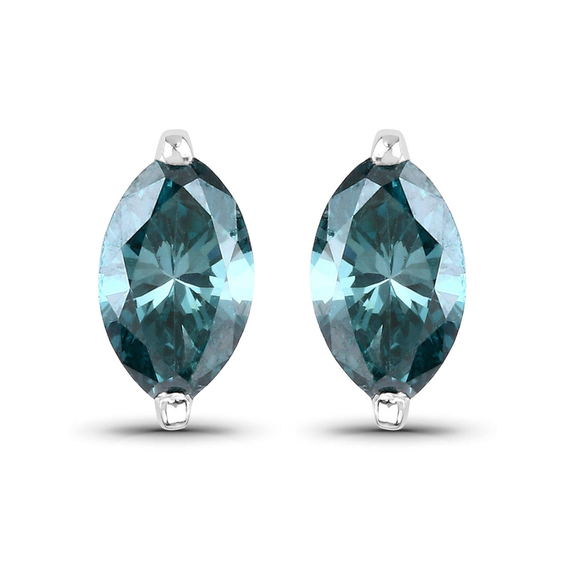 0.69 Carat Genuine Blue Diamond 14K White Gold Earrings by Bids.com