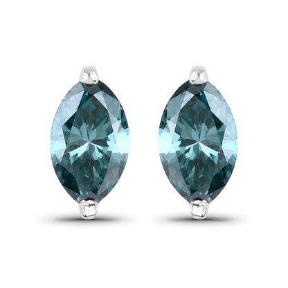 0.69 Carat Genuine Blue Diamond 14K White Gold Earrings by Bids.com