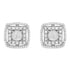 .925 Sterling Silver 1.0 Cttw Round Diamond Double Halo and Disc Stud Earring (I-J Color, I2-I3 Clarity) by Bids.com