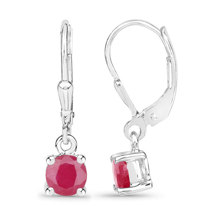 1.20 Carat Genuine Ruby .925 Sterling Silver Earrings by Bids.com