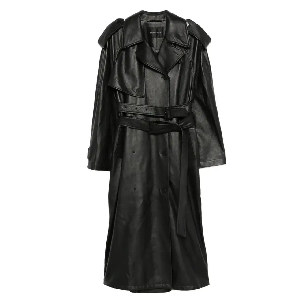 Balenciaga Black Coats - Leather Coats Women by Luosophy