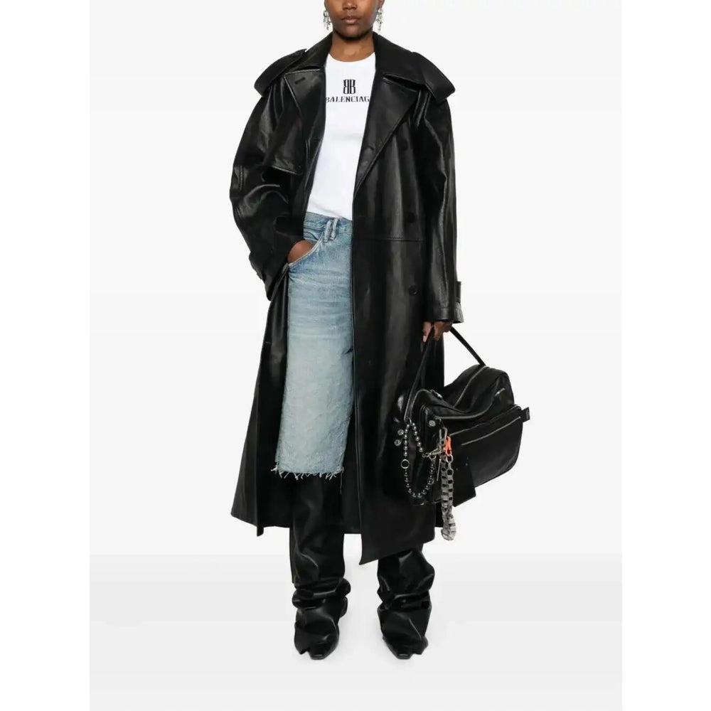 Balenciaga Black Coats - Leather Coats Women by Luosophy