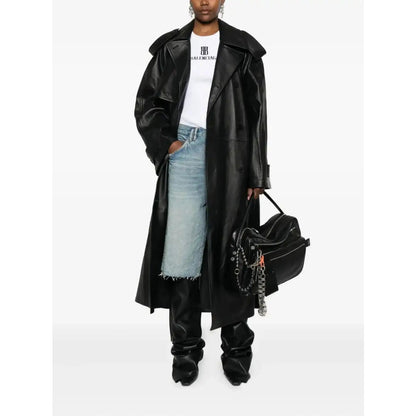 Balenciaga Black Coats - Leather Coats Women by Luosophy