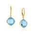 Drop Earrings with Blue Topaz Cushion Briolettes in 14k Yellow Gold by Bids.com