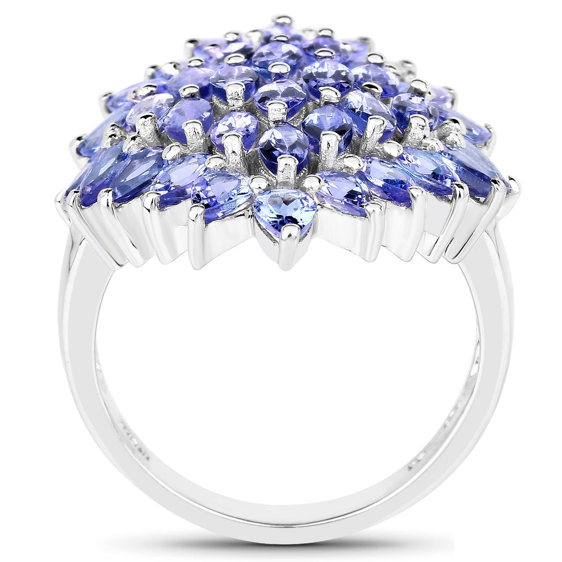 5.04 Carat Genuine Tanzanite .925 Sterling Silver Ring  DestGlow