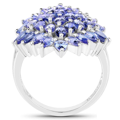 5.04 Carat Genuine Tanzanite .925 Sterling Silver Ring  DestGlow