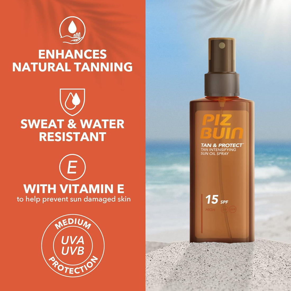 Piz Buin Tan &amp; Protect Sun Oil Spray SPF15 150ml by Pasteur Pharmacy