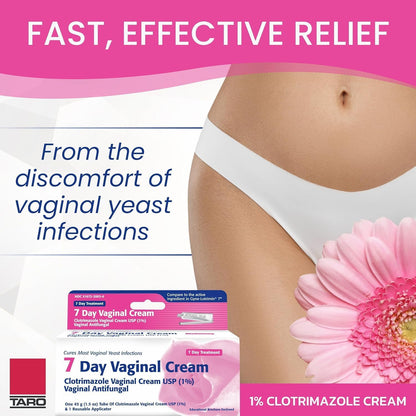 Taro Clotrimazole 7 Day Vaginal Cream Antifungal Treatmetn (1.5 oz)  DestGlow