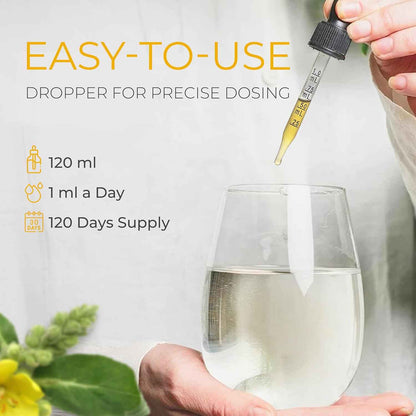 Mullein Drops for Lungs Cleanse Support, Mullein Extract Liquid – 100% from Natural Mullein Leaves, Non-GMO, Gluten-Free