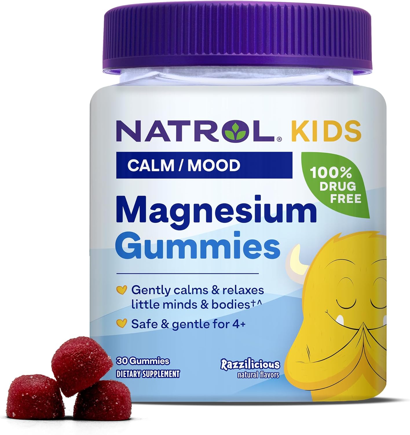 Natrol Kids Calm/Mood Magnesium Gummies – Razzilicious – 30 Count by Top Vita Shop
