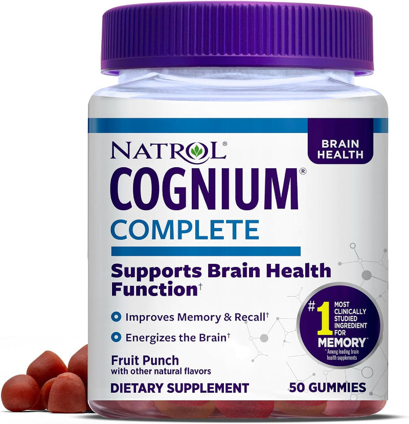Natrol Cognium Complete Brain Health 100mg Fruit Punch Gummies – 50ct by Top Vita Shop