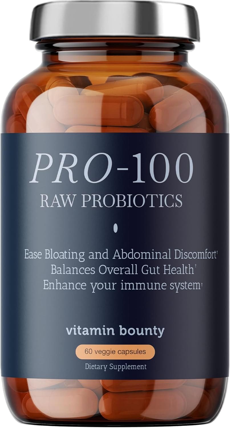 Pro-100 Probiotic - 100 Billion CFU with 13 Strains, Vitamin C &amp; Zinc for Digestive &amp; Immune Health - DestGlow