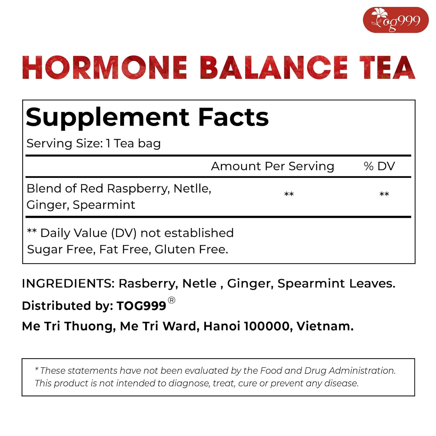 Hormone Balance Natural Menstrual Cycle Support Tea 