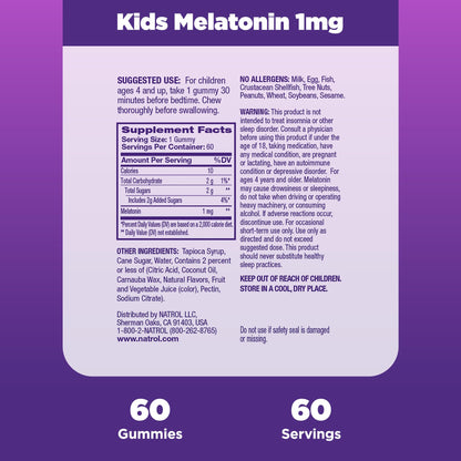 Natrol Kids Melatonin Gummies 1mg – Raspberry – 60 Count by Top Vita Shop