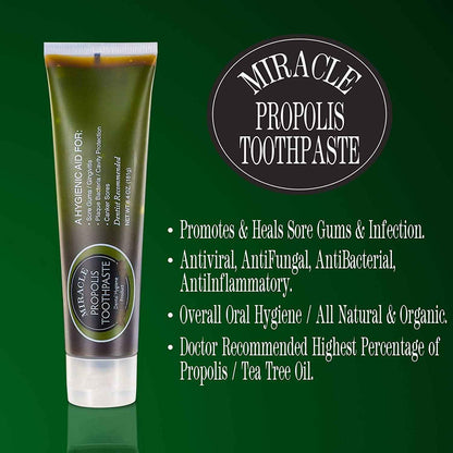 Two Pack of Natural Toothpaste Containing Propolis and Tea Tree Oil