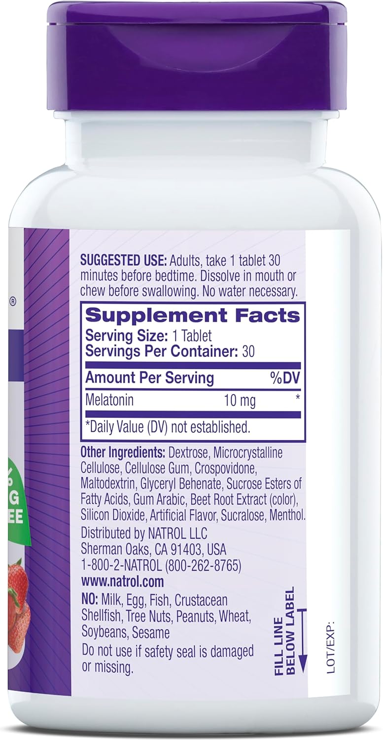 Natrol Fast Dissolve Melatonin 10mg – Maximum Strength – Strawberry Flavor – 30 Tablets by Top Vita Shop