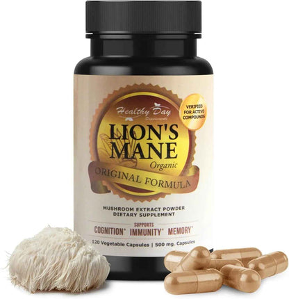 Lion’s Mane Mushroom Capsules – Supports Focus, Memory &amp; Mental Clarity