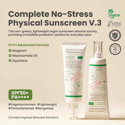 AXIS-Y Complete No-Stress Physical Sunscreen SPF50+ PA++++