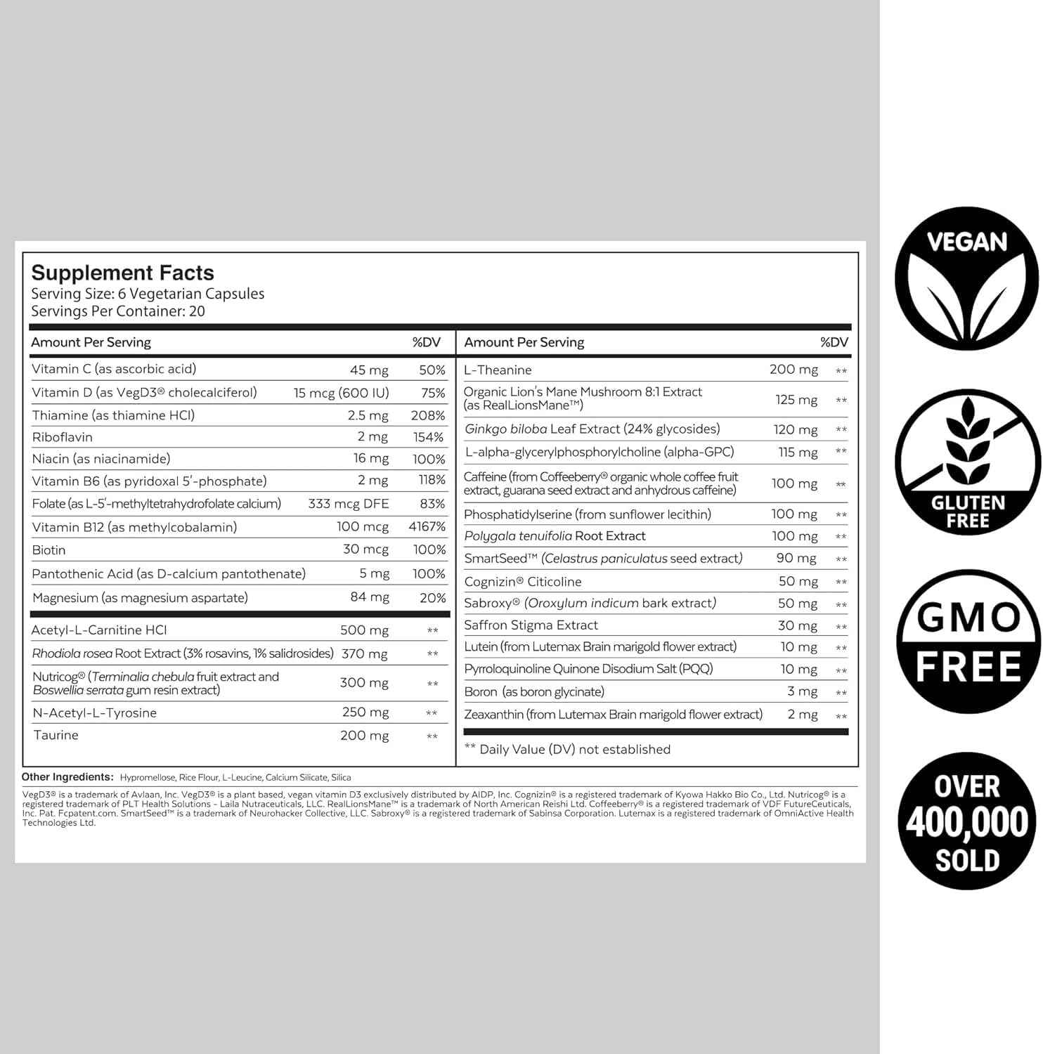 QUALIA MIND | The Ultimate Blend For Brain Health* | Doctor-Formulated Nootropic To Fuel Focus &amp; Concentration* | Supports Long Term Brain Health| Maintain Drive &amp; Productivity | 2 Month Supply