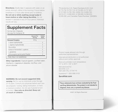 Serovital Renewal Complex - Anti Aging Supplements - Improved Energy, Immunity and Sleep (30 days serving) - Clearance Sale