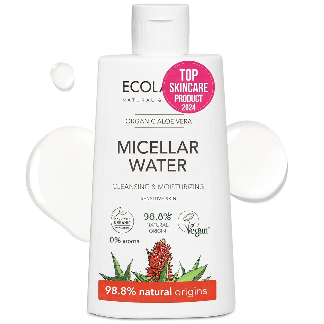 x-Micellar Water Cleansing &amp; Mouisturizing Organic Aloe Vera by Damask Rose