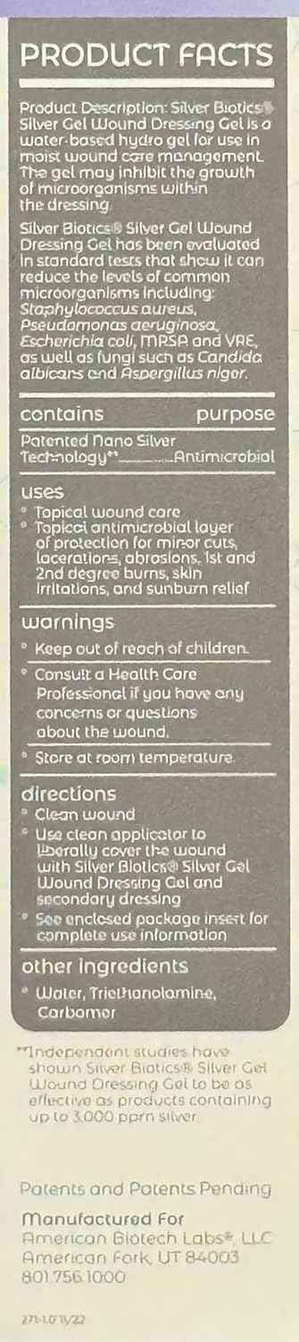 Silver Gel Wound Dressing Gel