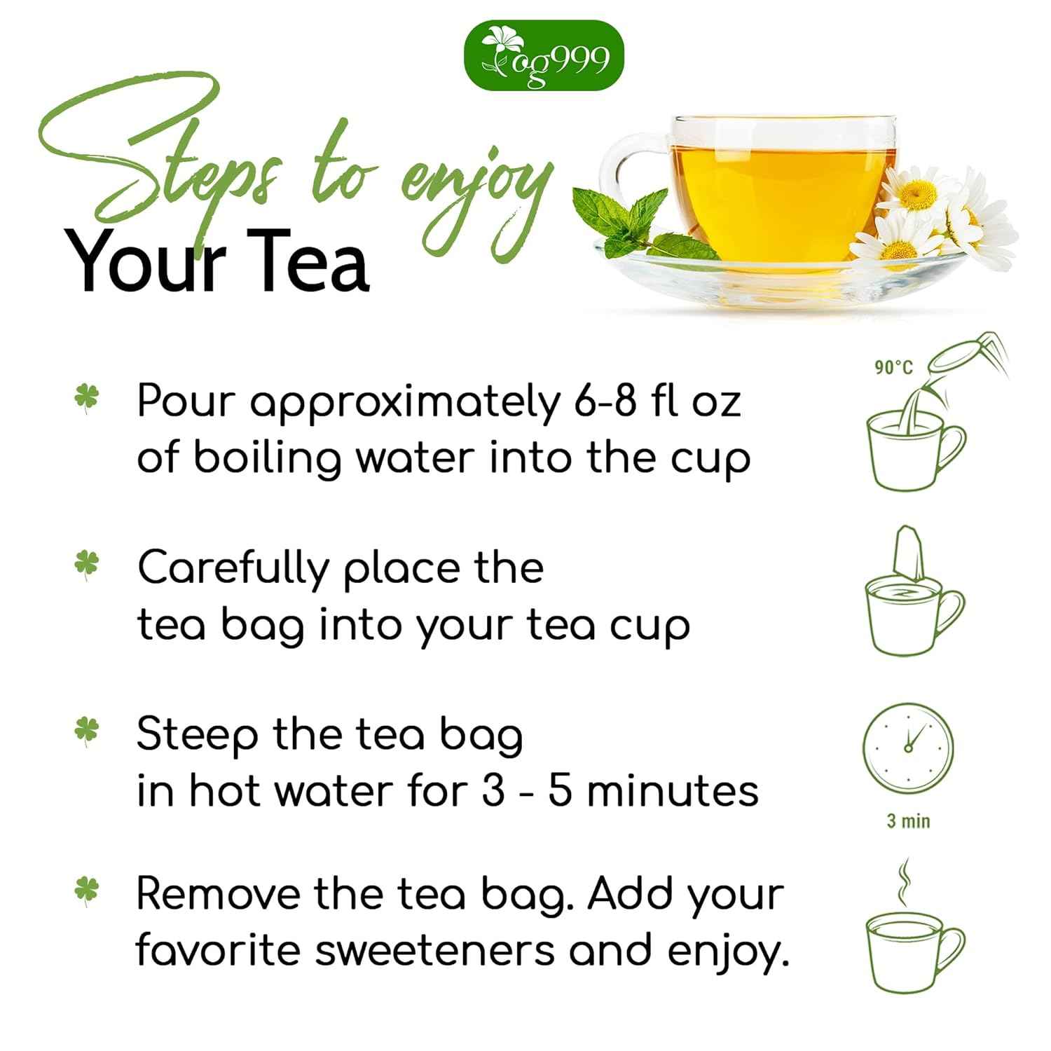 Premium 40 Thyme Leaf Tea Bags, 100% Natural &amp; Pure, Loose Leaf Herbal Tea.