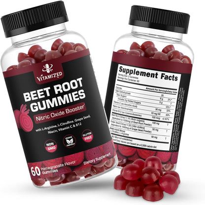 VITAMIZED Beetroot Gummies 1000mg - Nitric Oxide Supplement by The VITAMIZED Shop