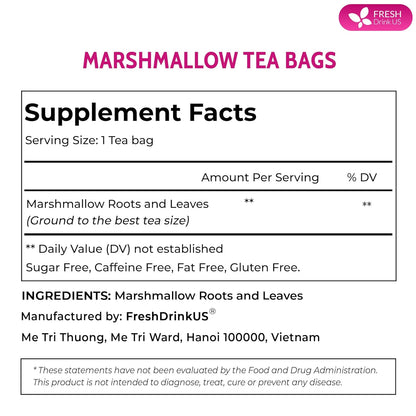 Premium Marshmallow Root and Leaf Tea Bags, 100% Natural &amp; Pure.