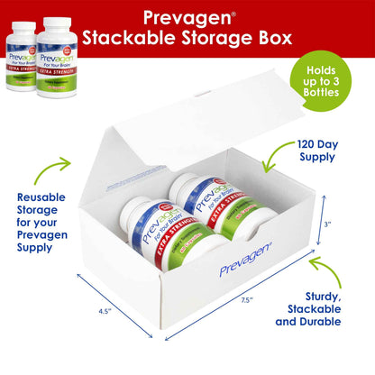 Prevagen Extra Strength 20mg, 60 Capsules with Apoaequorin &amp; Vitamin D with Attractive and Stackable Prevagen Storage Box