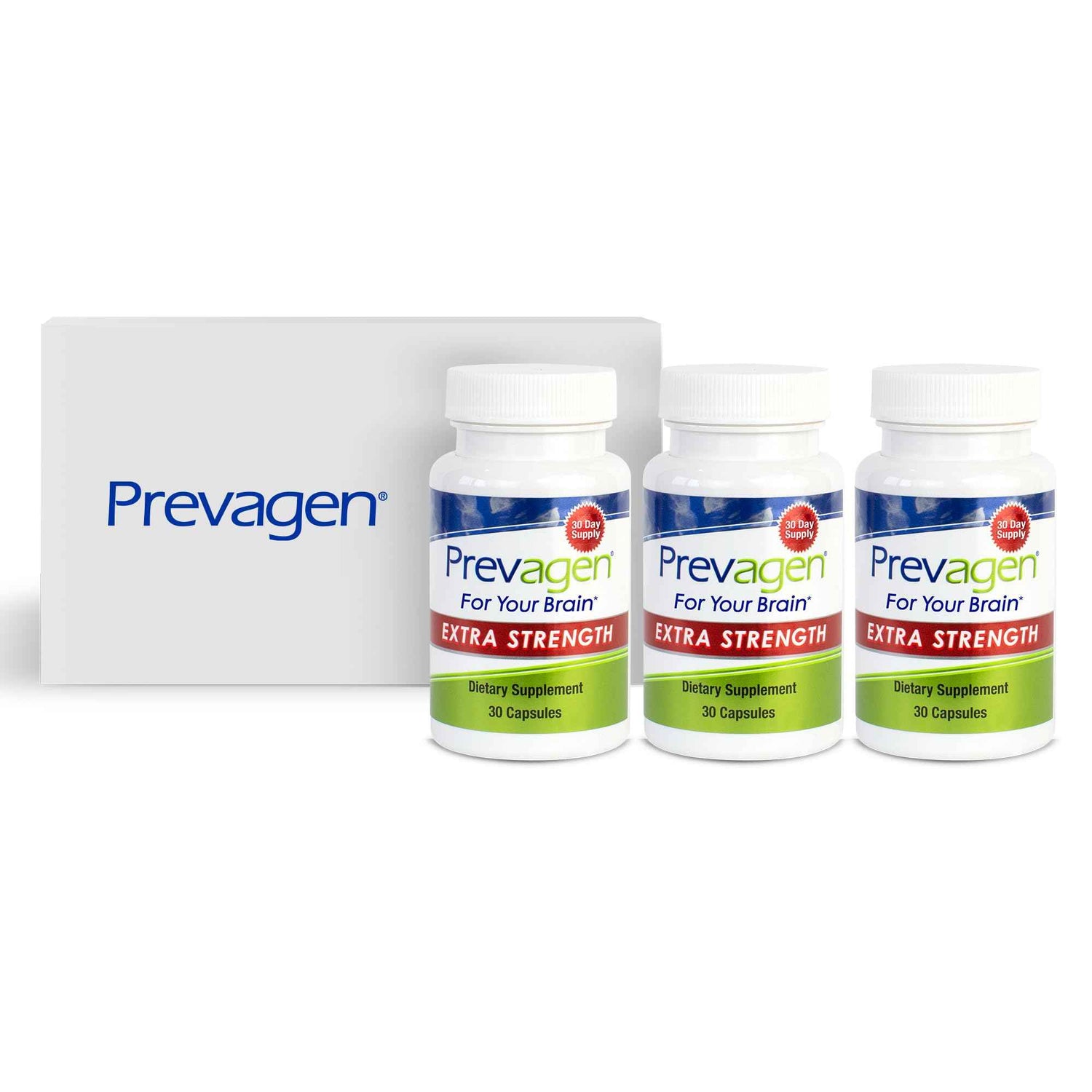 Prevagen Extra Strength 20mg, 60 Capsules with Apoaequorin &amp; Vitamin D with Attractive and Stackable Prevagen Storage Box