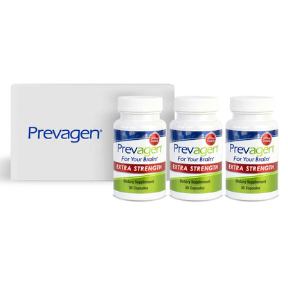 Prevagen Extra Strength 20mg, 60 Capsules with Apoaequorin &amp; Vitamin D with Attractive and Stackable Prevagen Storage Box
