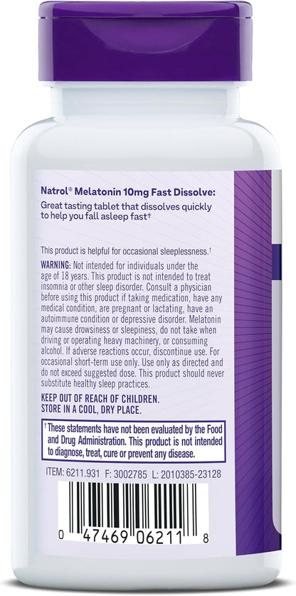 Natrol Melatonin Fast Dissolve Tablets 10mg – Strawberry – 60 Count by Top Vita Shop