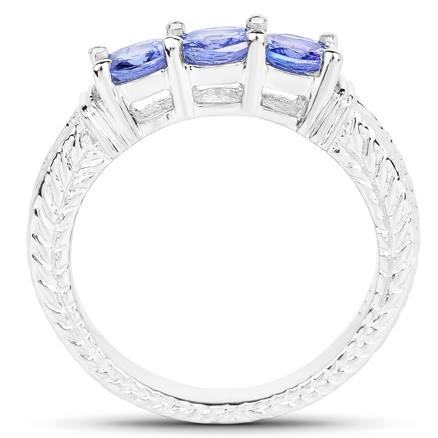 1.11 Carat Genuine Tanzanite .925 Sterling Silver Ring by Bids.com