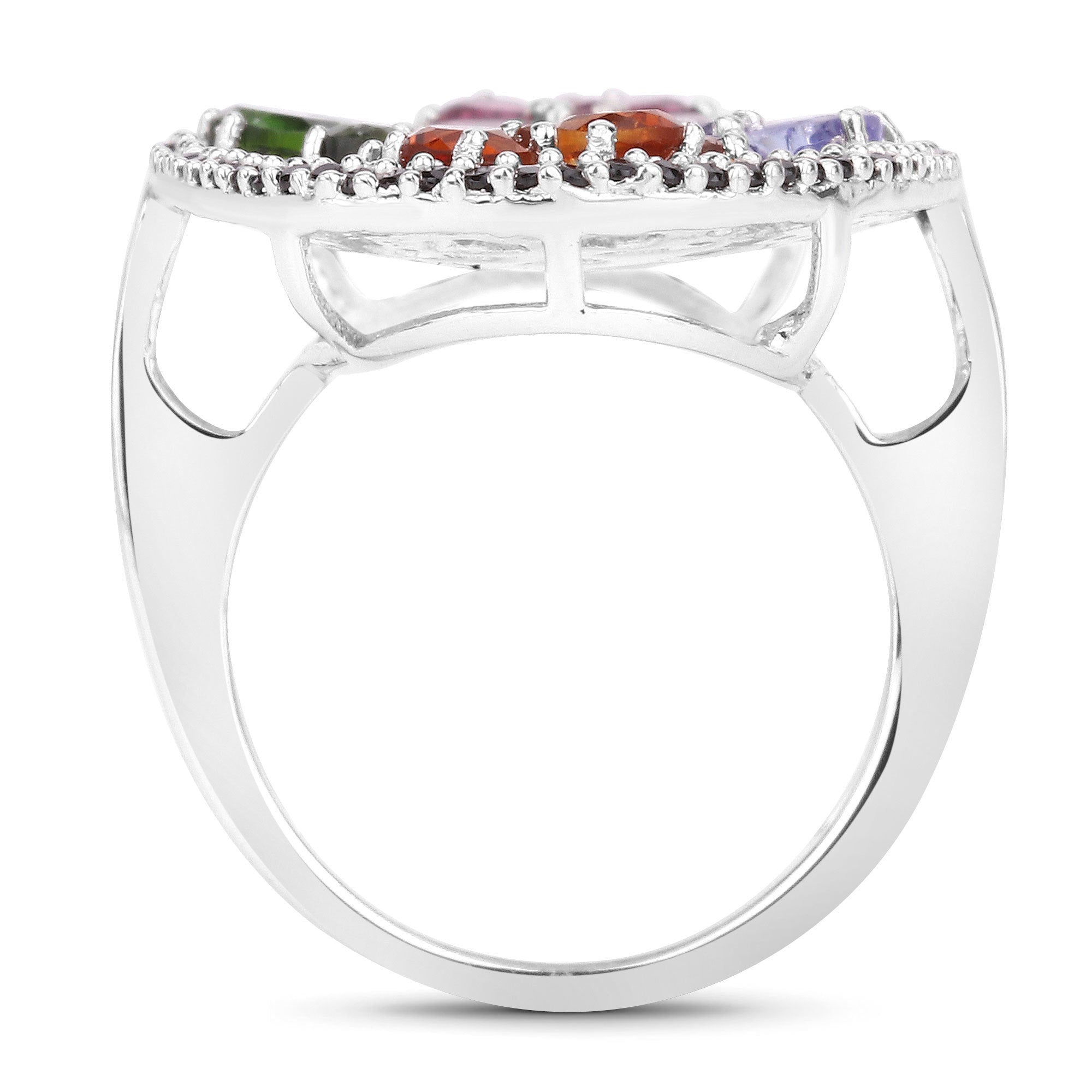 5.01 Carat Genuine Multi Stones .925 Sterling Silver Ring by Bids.com