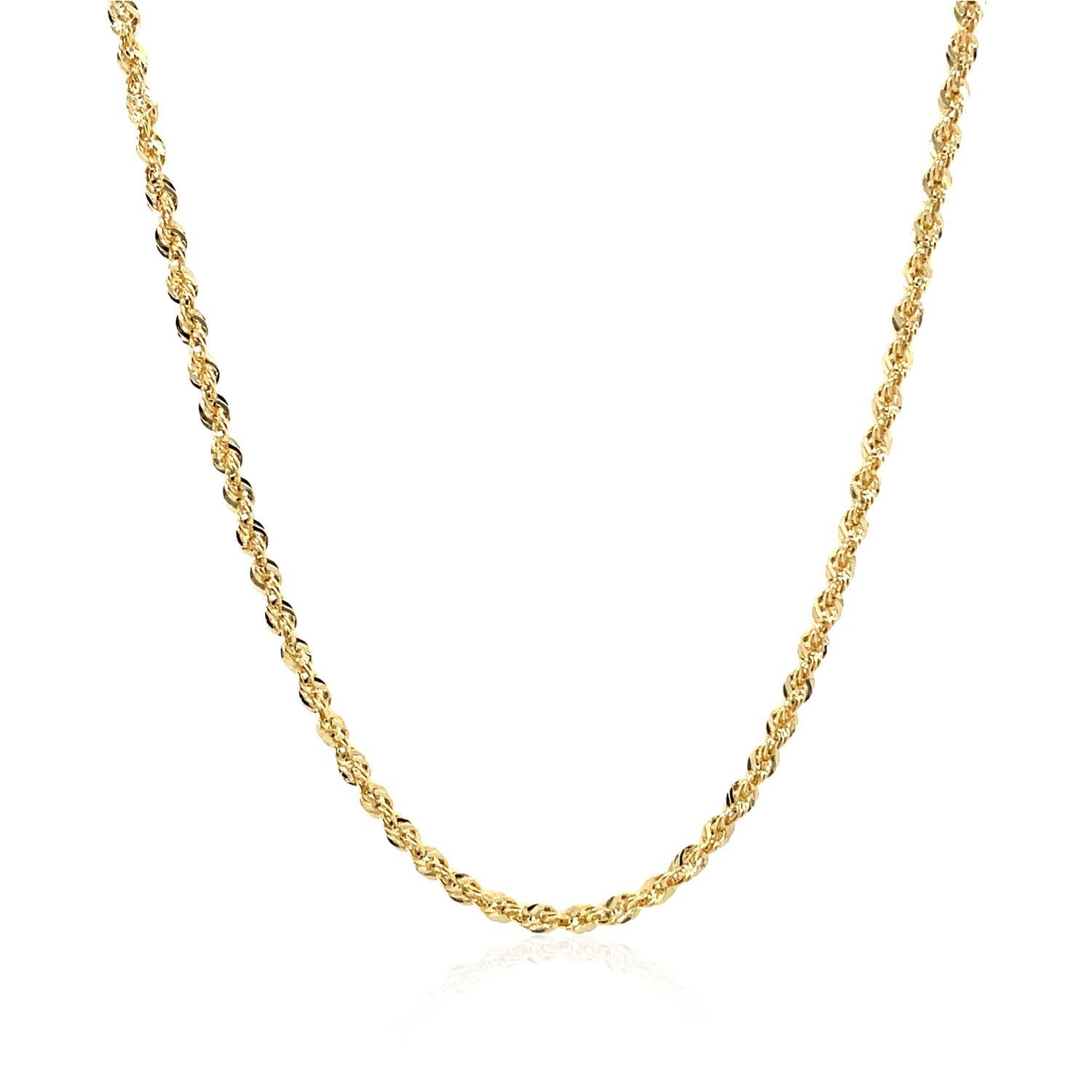 10K Yellow Gold Hollow Diamond Cut Rope Chain (2.00 mm) by Bids.com