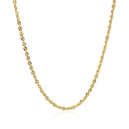 10K Yellow Gold Hollow Diamond Cut Rope Chain (2.00 mm) by Bids.com
